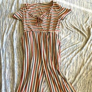 Xhilaration striped jumpsuit